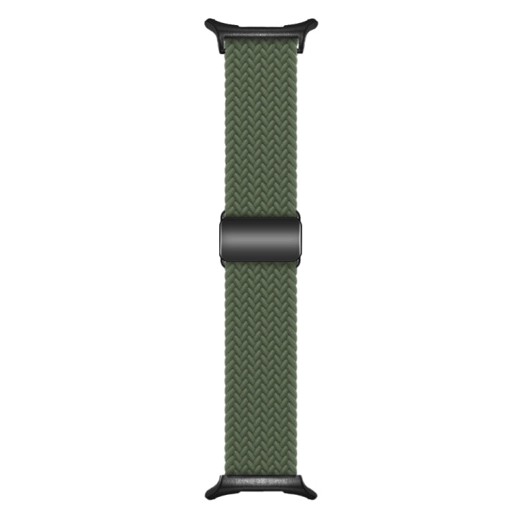 For Samsung Galaxy Watch Ultra 47mm Nylon Loop Magnetic Buckle Watch Band(Dark Olive)
