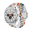 For Samsung Galaxy Watch Ultra 47mm Nylon Loop Magnetic Buckle Watch Band(White Rainbow) - Watch Bands by PMC TechLife | Online Shopping South Africa | PMC TechLife | Buy Now Pay Later Mobicred