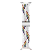 For Samsung Galaxy Watch Ultra 47mm Nylon Loop Magnetic Buckle Watch Band(White Rainbow)