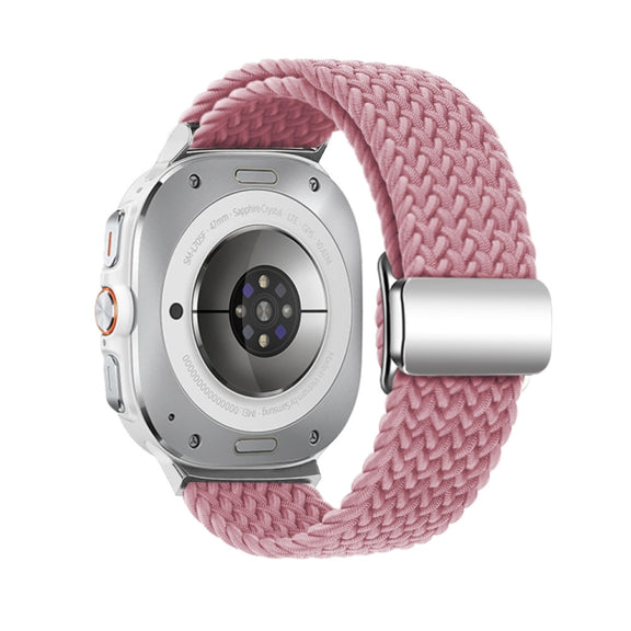 For Samsung Galaxy Watch Ultra 47mm Nylon Loop Magnetic Buckle Watch Band(Pink)