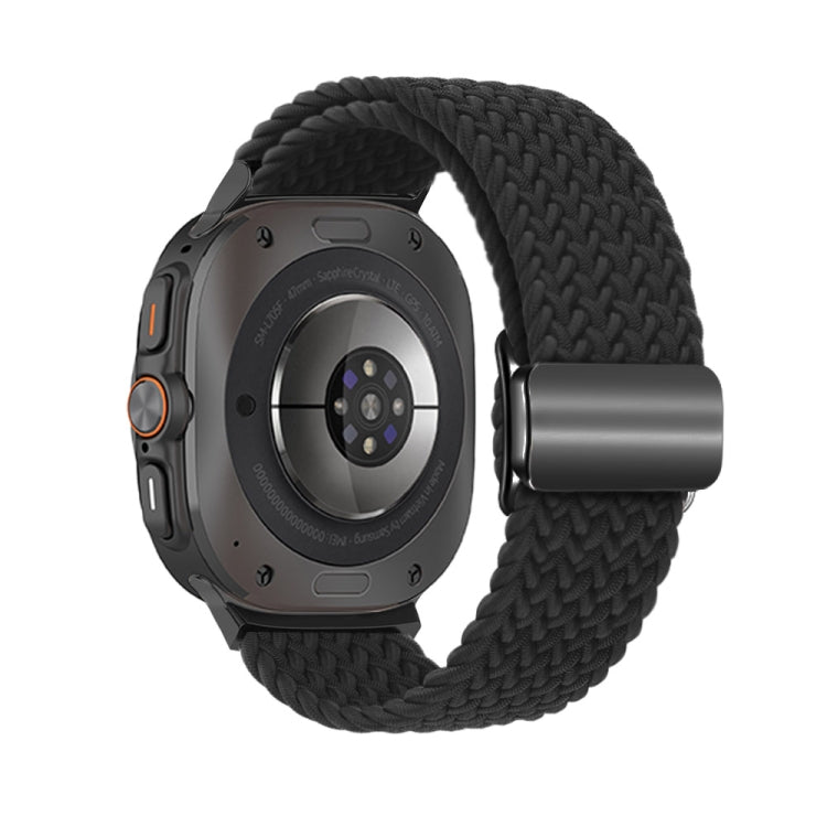 For Samsung Galaxy Watch Ultra 47mm Nylon Loop Magnetic Buckle Watch Band(Black)