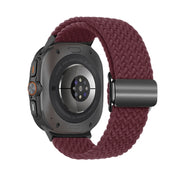 For Samsung Galaxy Watch Ultra 47mm Nylon Loop Magnetic Buckle Watch Band(Wine Red)