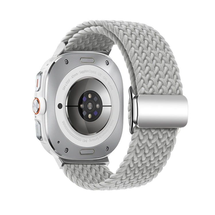 For Samsung Galaxy Watch Ultra 47mm Nylon Loop Magnetic Buckle Watch Band(Light Grey)