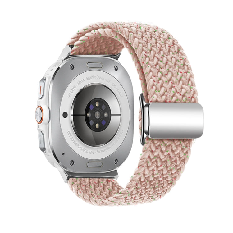 For Samsung Galaxy Watch Ultra 47mm Nylon Loop Magnetic Buckle Watch Band(Starlight Pink)