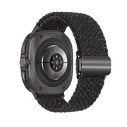 For Samsung Galaxy Watch Ultra 47mm Nylon Loop Magnetic Buckle Watch Band(Starlight Black)