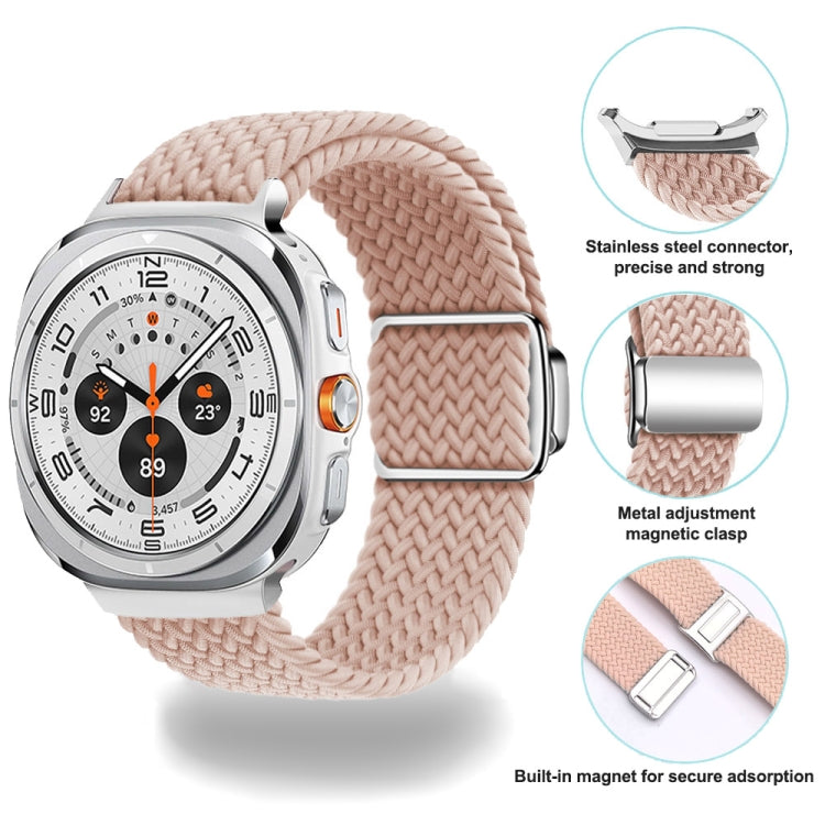 For Samsung Galaxy Watch Ultra 47mm Nylon Loop Magnetic Buckle Watch Band(Wine Red)