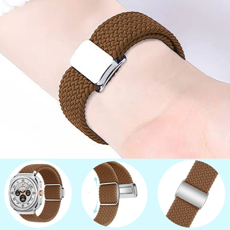 For Samsung Galaxy Watch Ultra 47mm Nylon Loop Magnetic Buckle Watch Band(Space Grey)