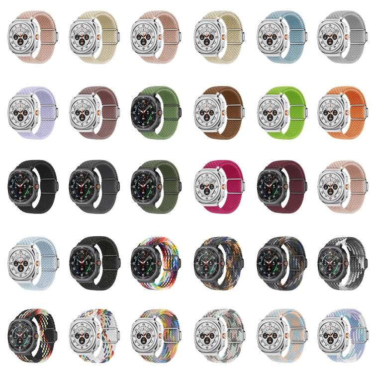 For Samsung Galaxy Watch Ultra 47mm Nylon Loop Magnetic Buckle Watch Band(Raspberry)
