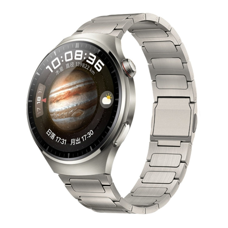 22mm I-shaped Magnetic Buckle Pure Titanium Watch Band(Titanium Silver)
