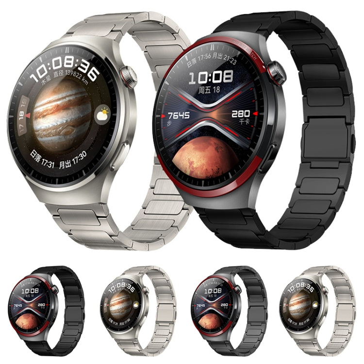 22mm I-shaped Magnetic Buckle Pure Titanium Watch Band(Titanium Silver)