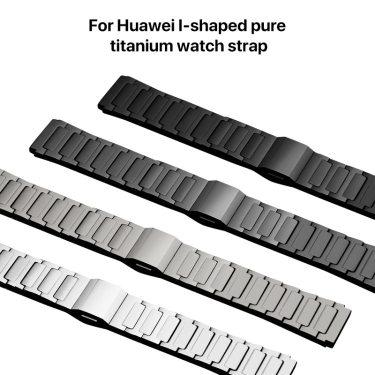 22mm I-shaped Magnetic Buckle Pure Titanium Watch Band(Titanium Silver)
