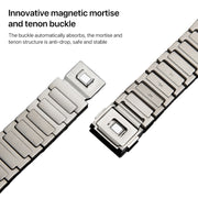 22mm I-shaped Magnetic Buckle Pure Titanium Watch Band(Titanium Silver)