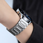 22mm I-shaped Magnetic Buckle Pure Titanium Watch Band(Titanium Silver)
