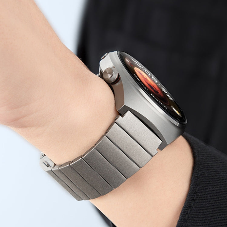 22mm One-bead Bamboo Magnetic Buckle Pure Titanium Watch Band(Titanium Gold)