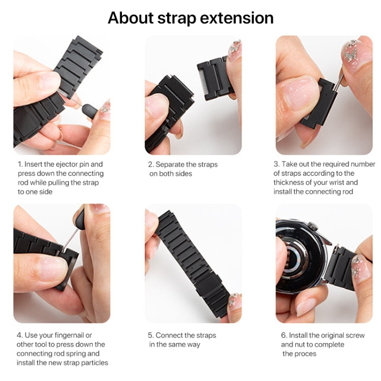 22mm One-bead Bamboo Magnetic Buckle Pure Titanium Watch Band(Titanium Gold)