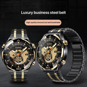 22mm AP Style Chain Magnetic Buckle Stainless Steel Watch Band(Grey Gold)