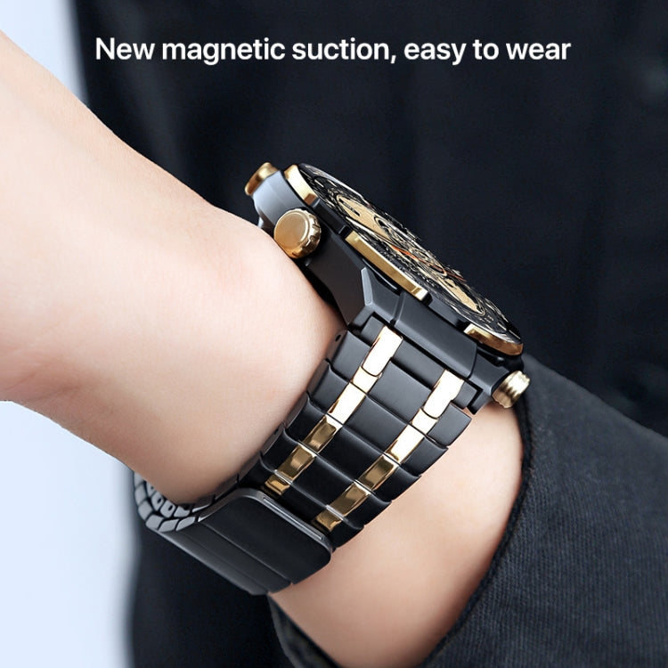 22mm AP Style Chain Magnetic Buckle Stainless Steel Watch Band(Titanium Silver)