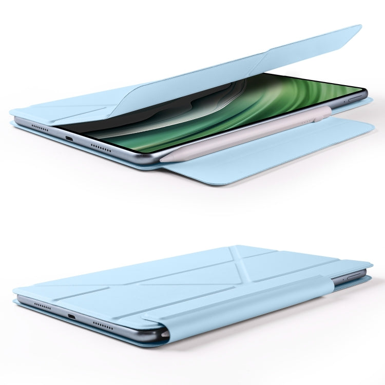 For Honor MagicPad 2 12.3 Fixed Buckle Magnetic Deformation Leather Tablet Case(Ice Blue)
