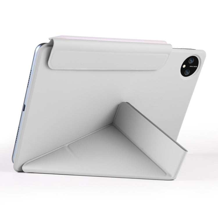 For Honor MagicPad 2 12.3 Fixed Buckle Magnetic Deformation Leather Tablet Case(Grey)