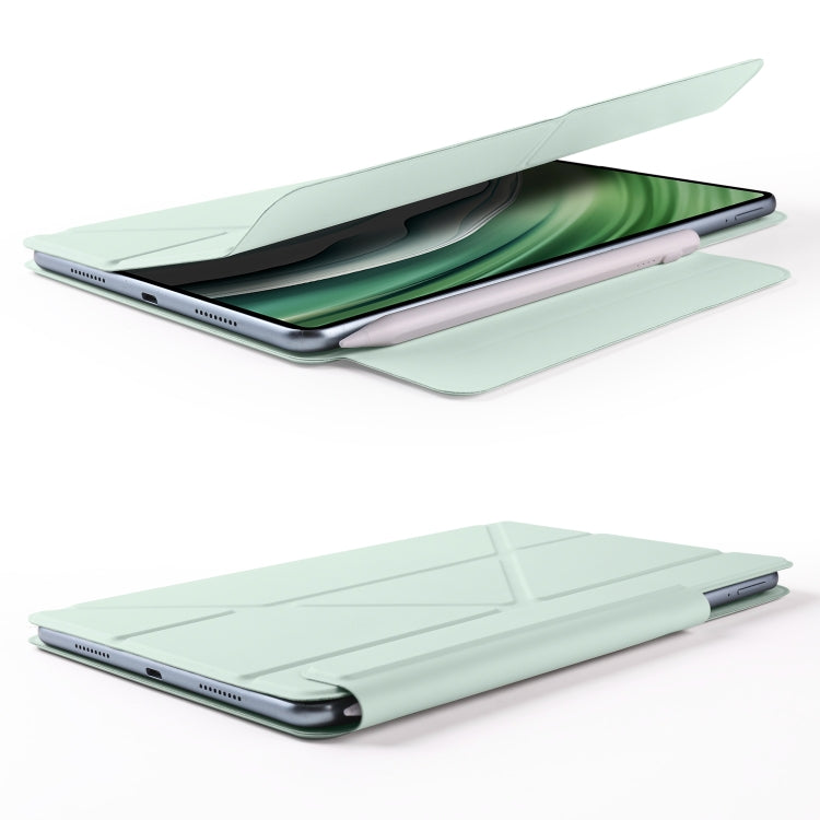For Honor MagicPad 2 12.3 Fixed Buckle Magnetic Deformation Leather Tablet Case(Baby Green)