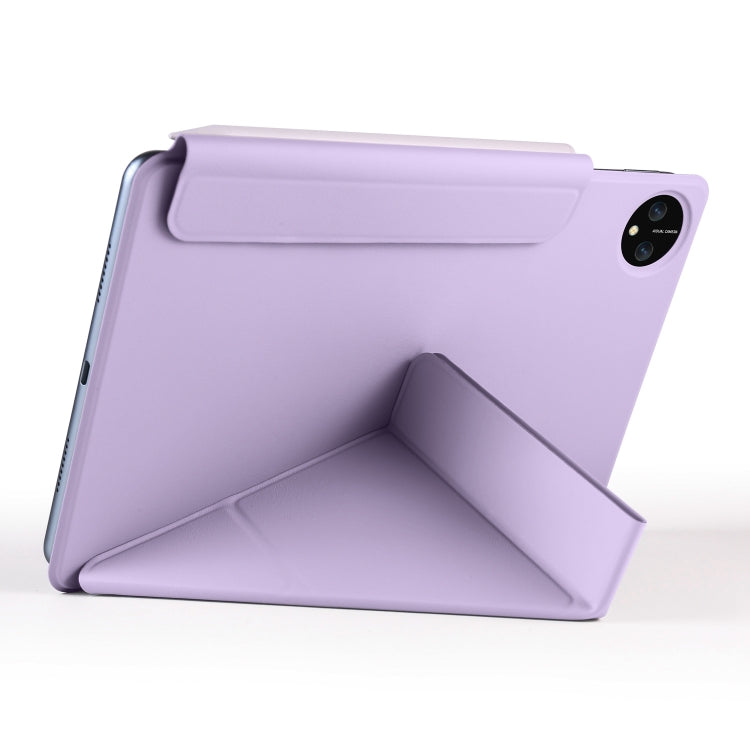 For Honor MagicPad 2 12.3 Fixed Buckle Magnetic Deformation Leather Tablet Case(Taro Purple)