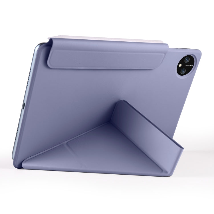 For Honor MagicPad 2 12.3 Fixed Buckle Magnetic Deformation Leather Tablet Case(Lavender Purple)