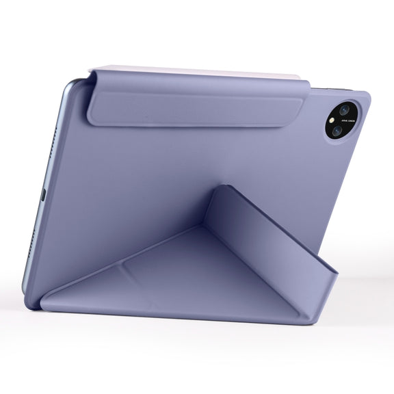 For Honor MagicPad 2 12.3 Fixed Buckle Magnetic Deformation Leather Tablet Case(Lavender Purple)