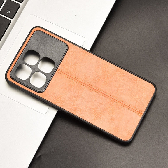 For Redmi K70 Ultra Cow Pattern Sewing Card Bag Phone Case(Orange)