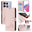 For Redmi K70 Ultra 5G Global Cat Rat Embossed Pattern RFID Leather Phone Case with Lanyard(Pink) - Xiaomi Cases by PMC Jewellery | Online Shopping South Africa | PMC Jewellery | Buy Now Pay Later Mobicred