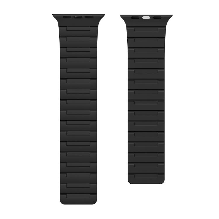 For Apple Watch SE 2023 44mm Magnetic Silicone Watch Band(Black)