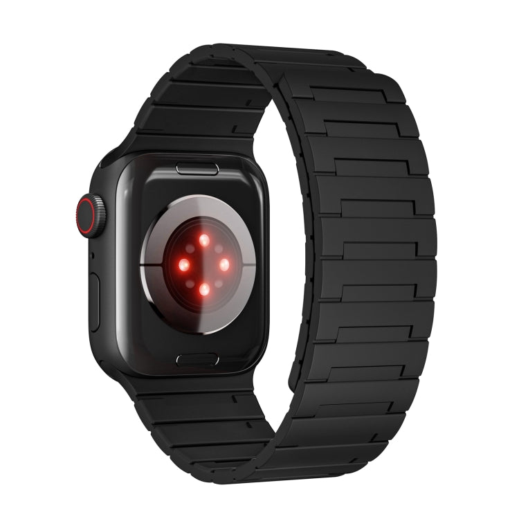 For Apple Watch SE 2023 44mm Magnetic Silicone Watch Band(Black)