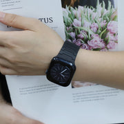 For Apple Watch SE 2023 44mm Magnetic Silicone Watch Band(Black)
