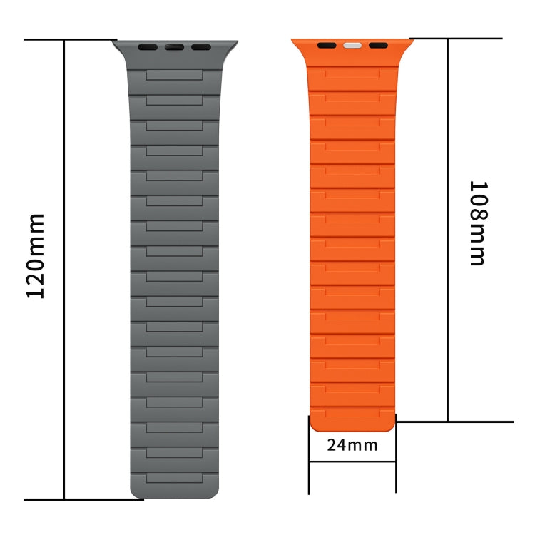 For Apple Watch SE 2023 44mm Magnetic Silicone Watch Band(Black)