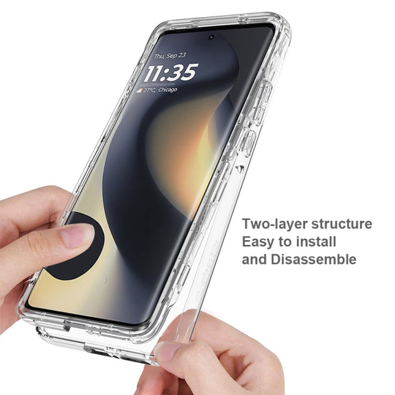 For Motorola Edge 5G 2024 Clear TPU Hybrid PC Shockproof Phone Case(Transparent)