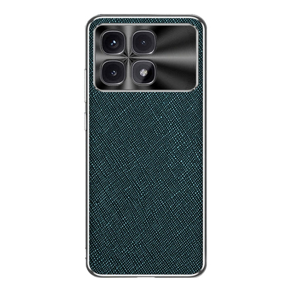 For Redmi K70 Ultra Silver Edge Cross Texture PU Leather Phone Case(Dark Green)