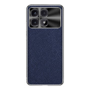 For Redmi K70 Ultra Silver Edge Cross Texture PU Leather Phone Case(Sapphire Blue)