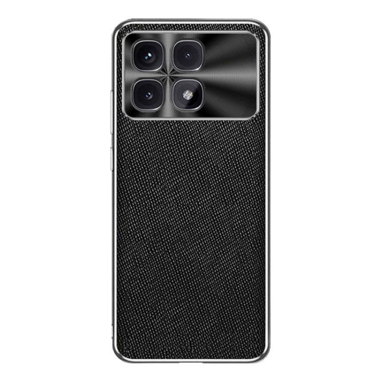 For Redmi K70 Ultra Silver Edge Cross Texture PU Leather Phone Case(Black)