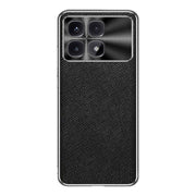 For Redmi K70 Ultra Silver Edge Cross Texture PU Leather Phone Case(Black)