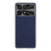 For Redmi K70 Silver Edge Cross Texture PU Leather Phone Case(Sapphire Blue)
