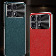 For Redmi K70 Ultra Silver Edge Cross Texture PU Leather Phone Case(Dark Green)