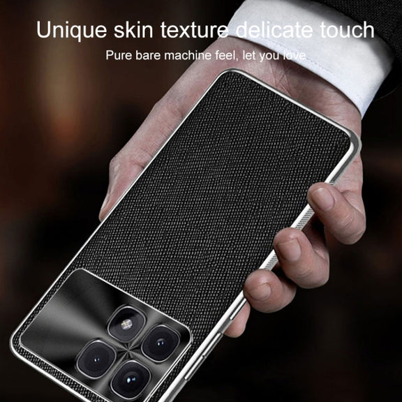 For Redmi K70 Ultra Silver Edge Cross Texture PU Leather Phone Case(Dark Green)