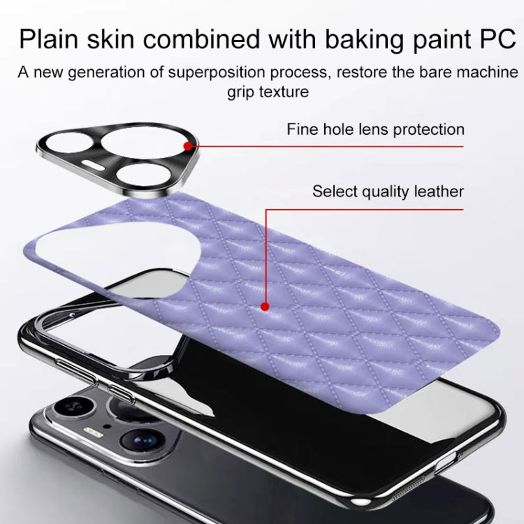 For Huawei Pura 70 Pro / 70 Pro+ Silver Edge Rhombic Texture PU Leather Phone Case(Black)