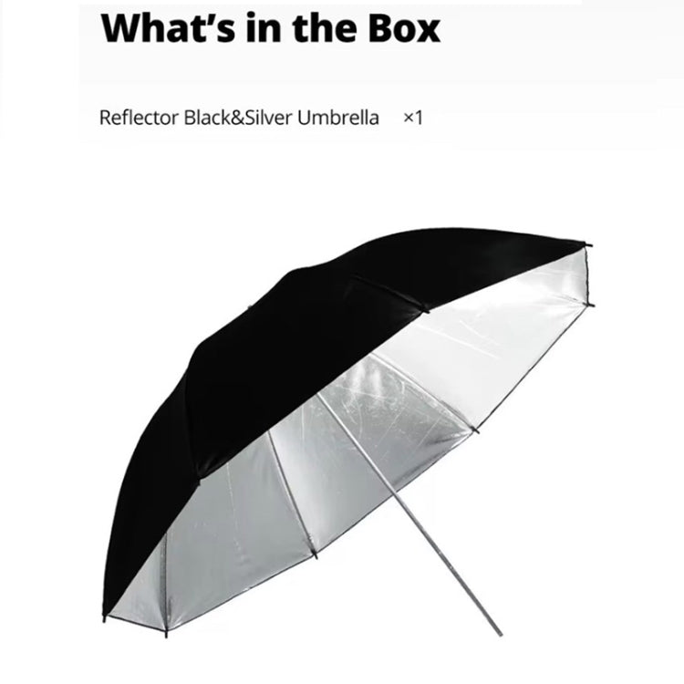 Godox UB002 Photography Studio Reflector Diffuser Umbrella, Size:43 inch 108cm(Black Silver)