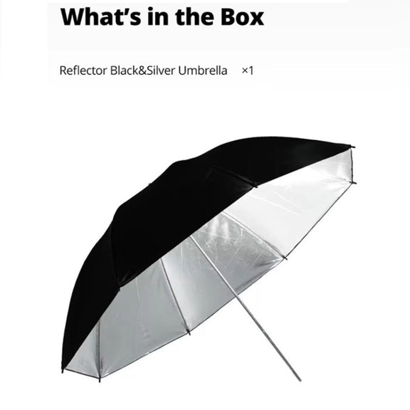 Godox UB002 Photography Studio Reflector Diffuser Umbrella, Size:43 inch 108cm(Black Silver)