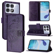 For Redmi K70 Ultra 5G Global Embossed Butterfly Leather Phone Case(Dark Purple)