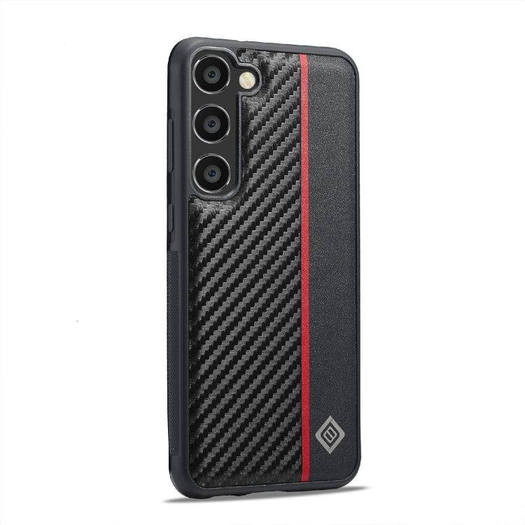 For Samsung Galaxy S24 FE 5G LC.IMEEKE 3 in 1 Carbon Fiber Texture Shockproof Phone Case(Black)
