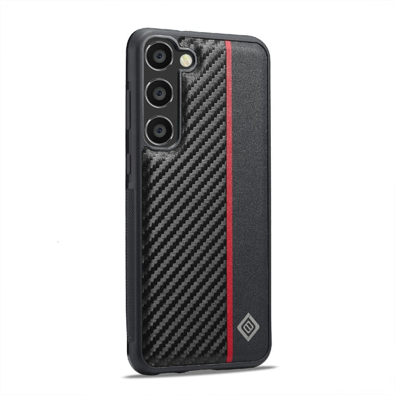 For Samsung Galaxy S24 FE 5G LC.IMEEKE 3 in 1 Carbon Fiber Texture Shockproof Phone Case(Black)