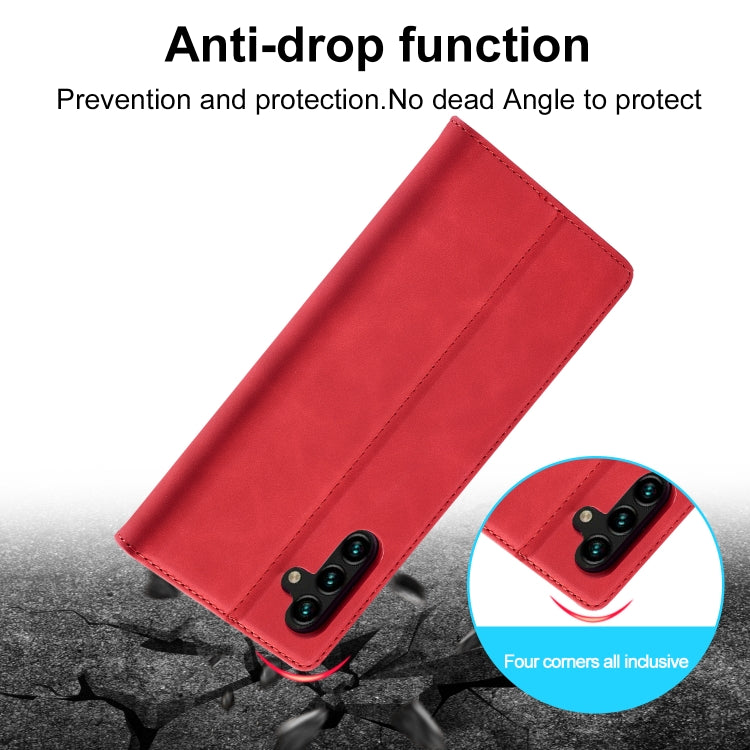 For Samsung Galaxy S24 FE 5G LC.IMEEKE Strong Magnetism Microfiber Leather Phone Case(Red)