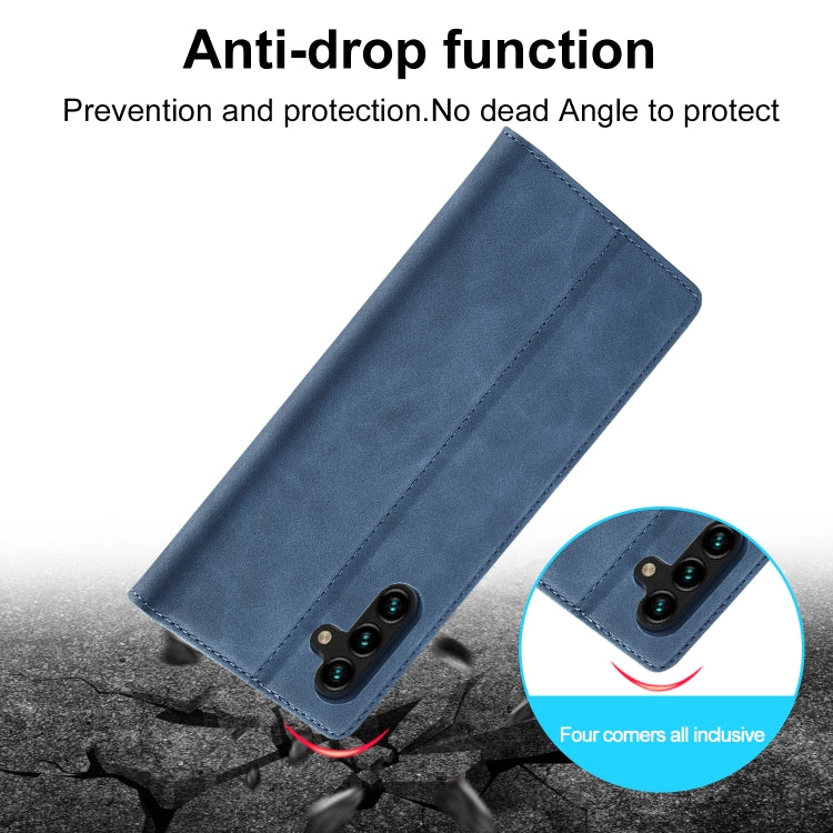 For Samsung Galaxy S24 FE 5G LC.IMEEKE Strong Magnetism Microfiber Leather Phone Case(Blue)