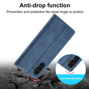 For Samsung Galaxy S24 FE 5G LC.IMEEKE Strong Magnetism Microfiber Leather Phone Case(Blue)